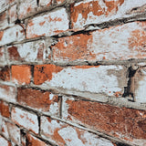 TL31701 Modern orange red white gray faux rustic brick distressed plaster wallpaper roll
