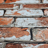 TL31701 Modern orange red white gray faux rustic brick distressed plaster wallpaper roll
