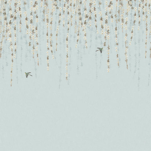TM24453 Blossom Mural 2 Panel Blue Mural