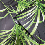 TP80600 Charcoal gray Black green floral palm leaf tropical leaves modern wallpaper roll