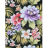 TR20500 Black red violet green tropical floral Lavender peony blossom flowers wallpaper
