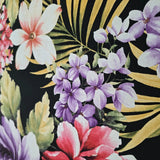 TR20500 Black red violet green tropical floral Lavender peony blossom flowers wallpaper
