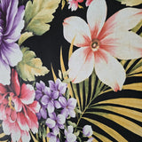 TR20500 Black red violet green tropical floral Lavender peony blossom flowers wallpaper
