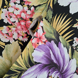TR20500 Black red violet green tropical floral Lavender peony blossom flowers wallpaper
