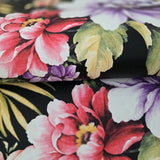 TR20500 Black red violet green tropical floral Lavender peony blossom flowers wallpaper
