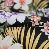 TR20500 Black red violet green tropical floral Lavender peony blossom flowers wallpaper
