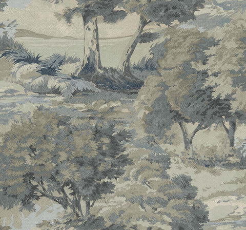 TR70702 Scenic Trees Seashell Wallpaper