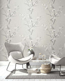 TR70908 Cherry Branches Ash Wallpaper