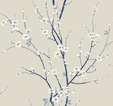 TR70912 Cherry Branches Ink Wallpaper 