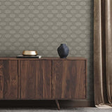 TS81805 Large Weave Taupe Wallpaper