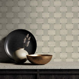TS81805 Large Weave Taupe Wallpaper