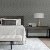 TS81808 Large Weave Gray Wallpaper