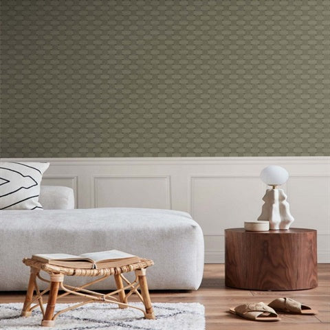 TS81815 Large Weave Brown Wallpaper