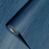 TS82022 Dark blue heavy vinyl faux sisal grasscloth textured plain wallpaper roll modern