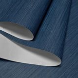 TS82022 Dark blue heavy vinyl faux sisal grasscloth textured plain wallpaper roll modern