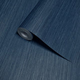 TS82022 Dark blue heavy vinyl faux sisal grasscloth textured plain wallpaper roll modern