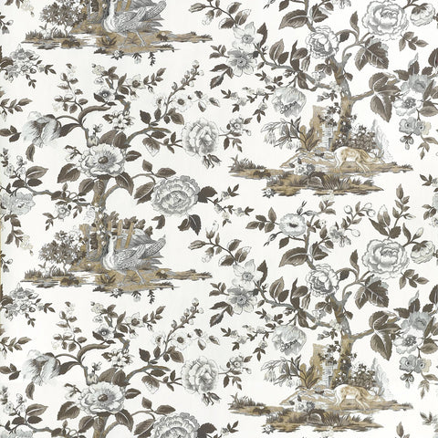 TWW10540 Forest Lodge Brown and White Wallpaper