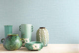 TX20003 Aegina Faux Linen Seabreeze Wallpaper