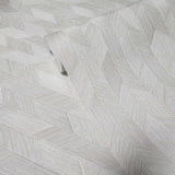 Z21821 Tan beige off White herringbone thread lines faux fabric textured wallpaper 3D