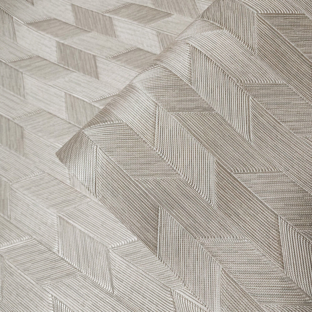 Z21825 Tan cream parallelogram herringbone thread lines faux fabric te ...