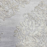 Z78036 Taupe Gray brass gold metallic textured Victorian damask faux fabric Wallpaper