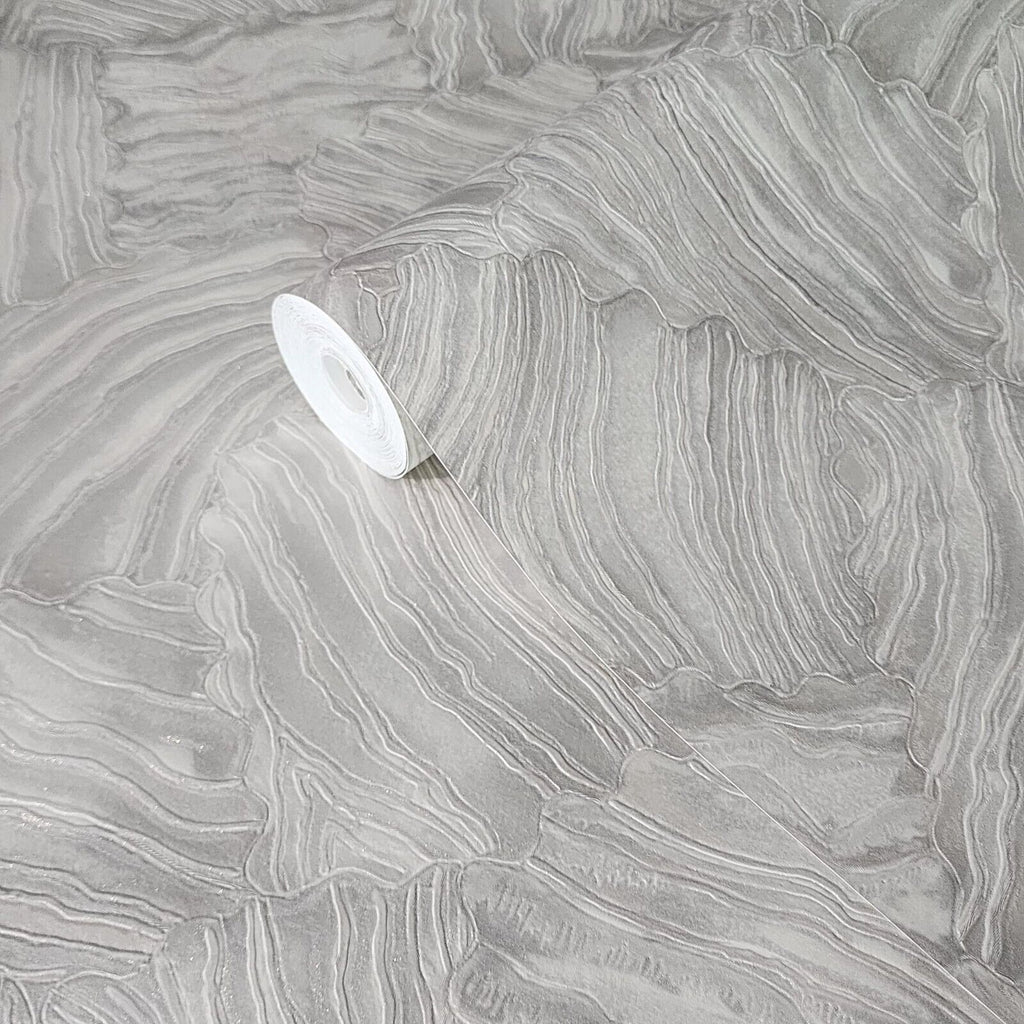 M25018 Taupe Tan cream gold metallic glitter textured shell tile faux ...