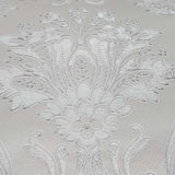Z21734 Taupe tan gray silver metallic faux fabric damask textured Victorian wallpaper