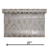 LC7130, 12403 Taupe tan metallic matte white trellis lines natural real cork modern wallpaper