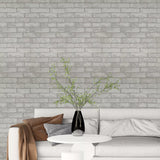 8615 Textured 3D distressed ivory off white modern faux brick Vinyl Wallpaper rolls