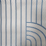 Z76048 Textured Silver metallic blue art deco lines faux fabric modern wallpaper rolls