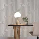 Z76018 Textured taupe gray white art deco lines faux fabric Modern wallpaper rolls 3D