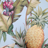 TP80004 Tropic exotic Maui Blue green yellow pink Pineapple Tropical Floral Wallpaper 3D