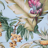 TP80004 Tropic exotic Maui Blue green yellow pink Pineapple Tropical Floral Wallpaper 3D