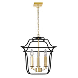 Tudor 3 Light Pendant With Satin Gold & Black Finish