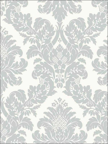  UK10432 Damask White Silver Glitter Wallpaper