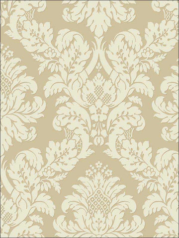 UK10483 Damask Gold Cream Glitter Wallpaper