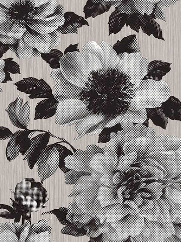 UK11100 Halftone Floral Wallpaper