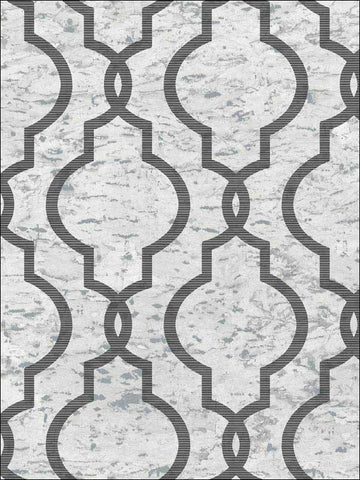 UK20900 Cork Effect Trellis Cool Grey Wallpaper