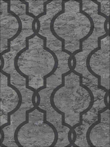  UK20920 Cork Effect Trellis Dark Grey Wallpaper