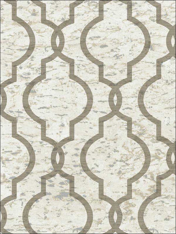 UK20930 Cork Effect Trellis Beige Wallpaper