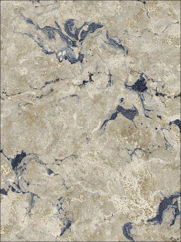 UK21122 Marble Blue Metallic Wallpaper