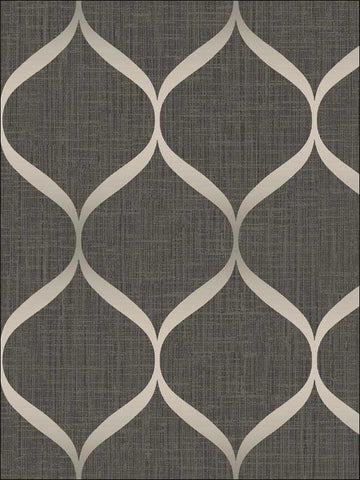 UK21206 Geometric Trellis Chocolate Metallic Wallpaper