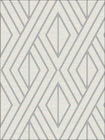 UK30509 Geo Diamond White Metallic Wallpaper