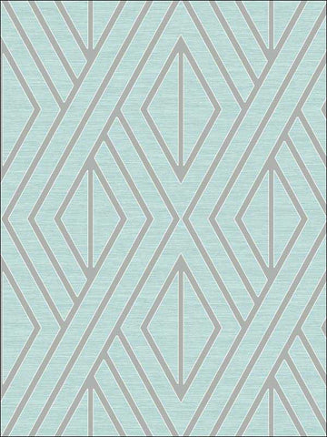 UK30512 Geo Diamond Aqua Metallic Wallpaper