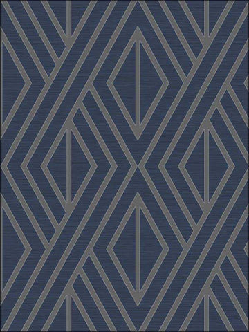 UK30522 Geo Diamond Denim Metallic Wallpaper