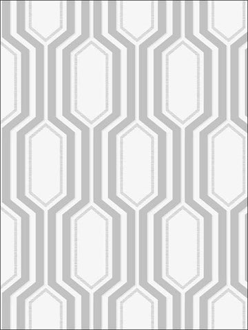 UK30800 Geometric White Silver Glitter Wallpaper