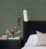UW1004N Sari Silk Green Faux Fabric Wallpaper