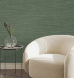 UW1004N Sari Silk Green Faux Fabric Wallpaper