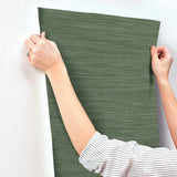 UW1004N Sari Silk Green Faux Fabric Wallpaper