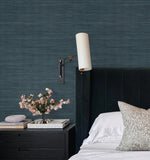 UW1005N Sari Silk Slate Faux Fabric Wallpaper